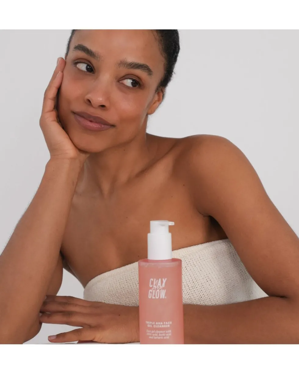 clay and glow triple aha face gel cleanser VERZACHTENDE REINIGINGSGEL