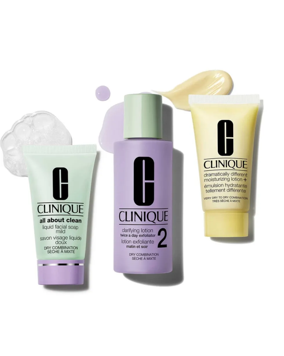 clinique basic 3 temps Healthy Skin Routine Mini Kit Dry Combination