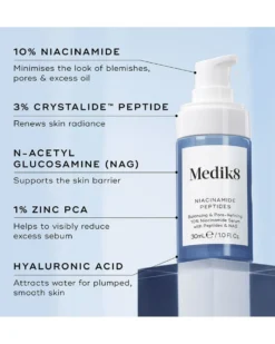 medik8 niacinamide peptides Balancing & Pre-Refining 10% Niacinamide Serum with Peptides