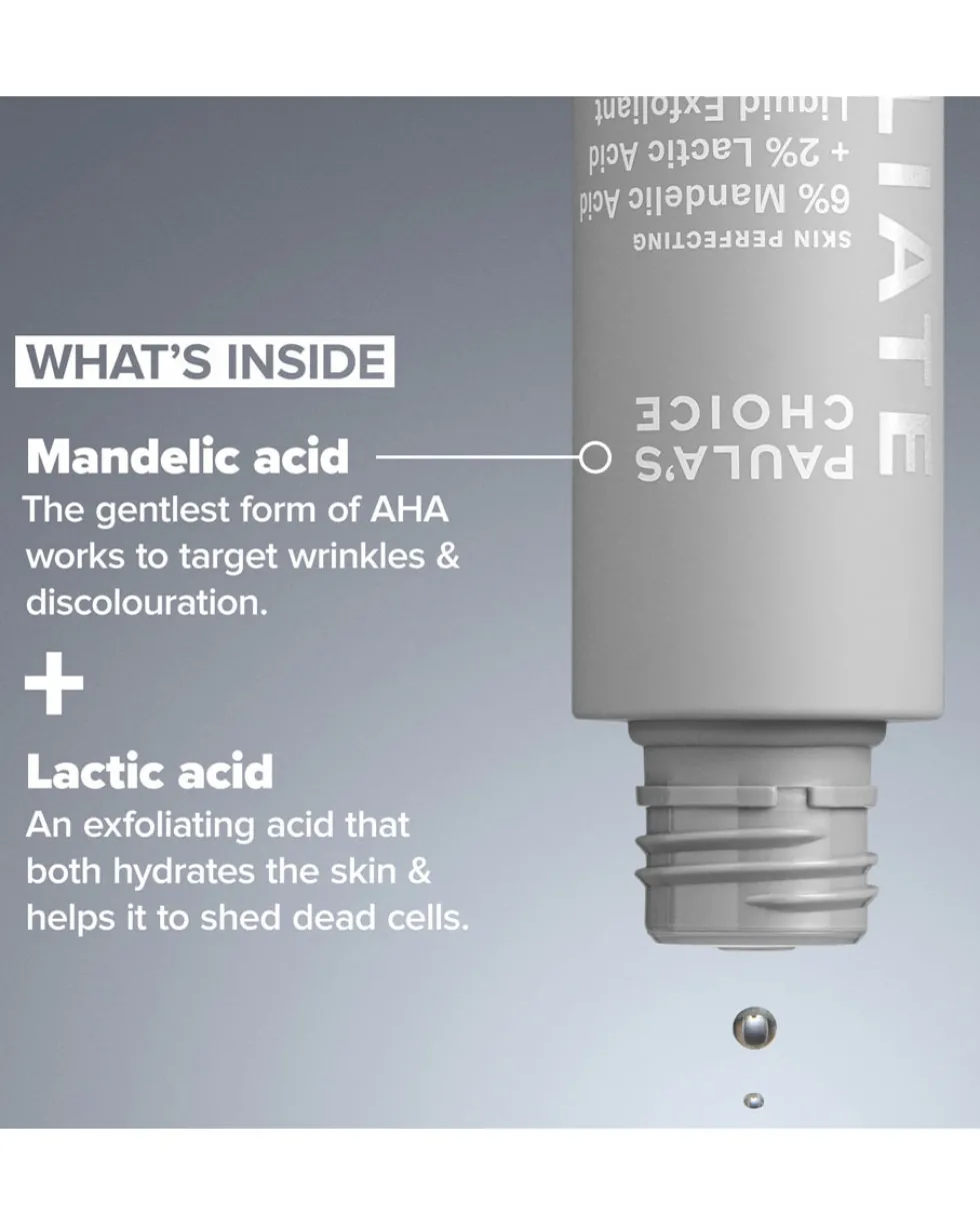 paula's choice skin perfecting SKIN PERFECTING 6% Mandelic Acid + 2% Lactic Acid AHA Liquid Exfoliant