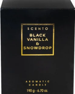 scento black vanilla & snowdrop Kleine Kaars