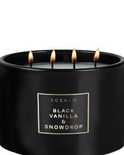 scento black vanilla & snowdrop XL CANDLE